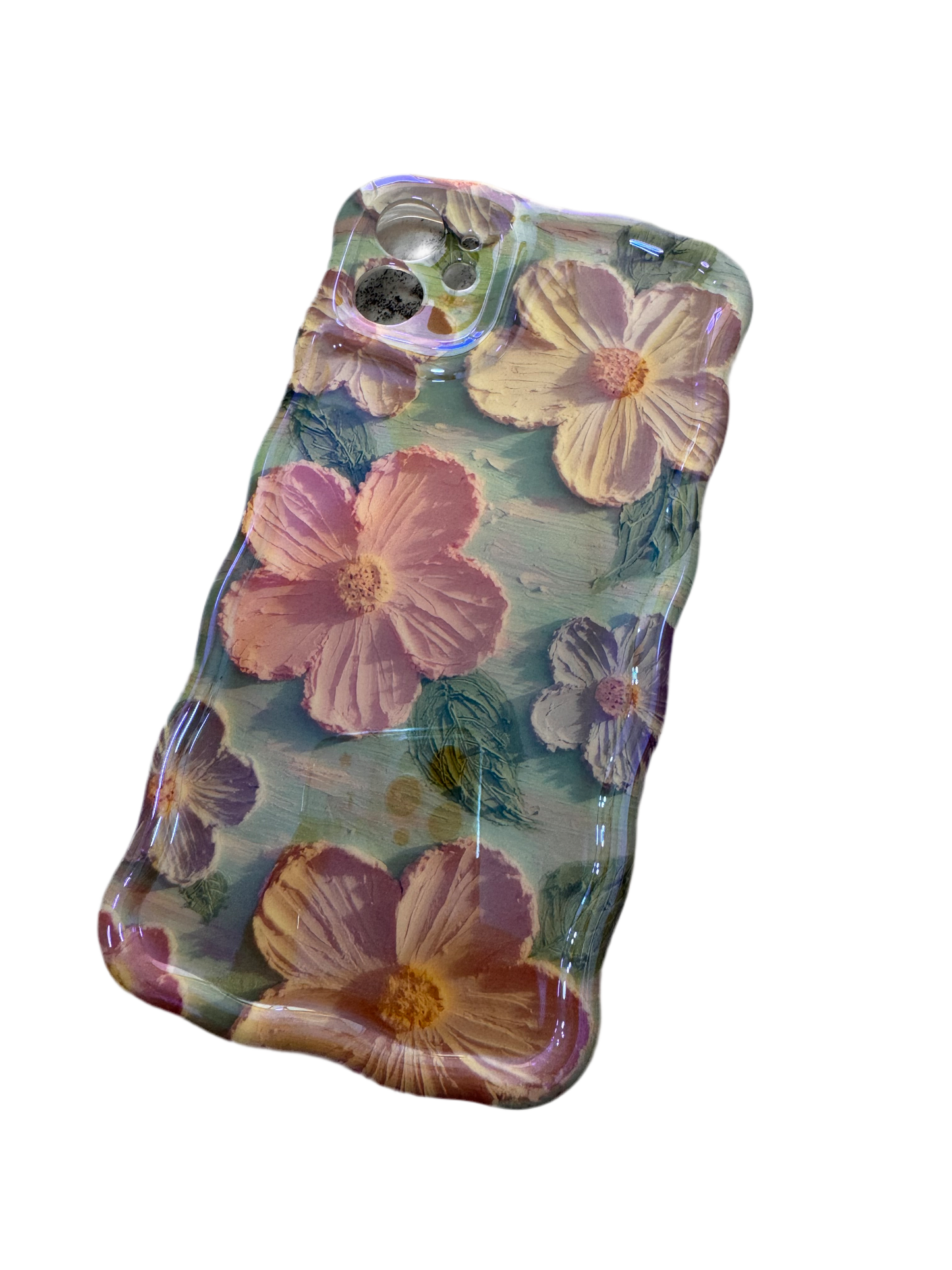 Carcasa Flores color pastel con colgante