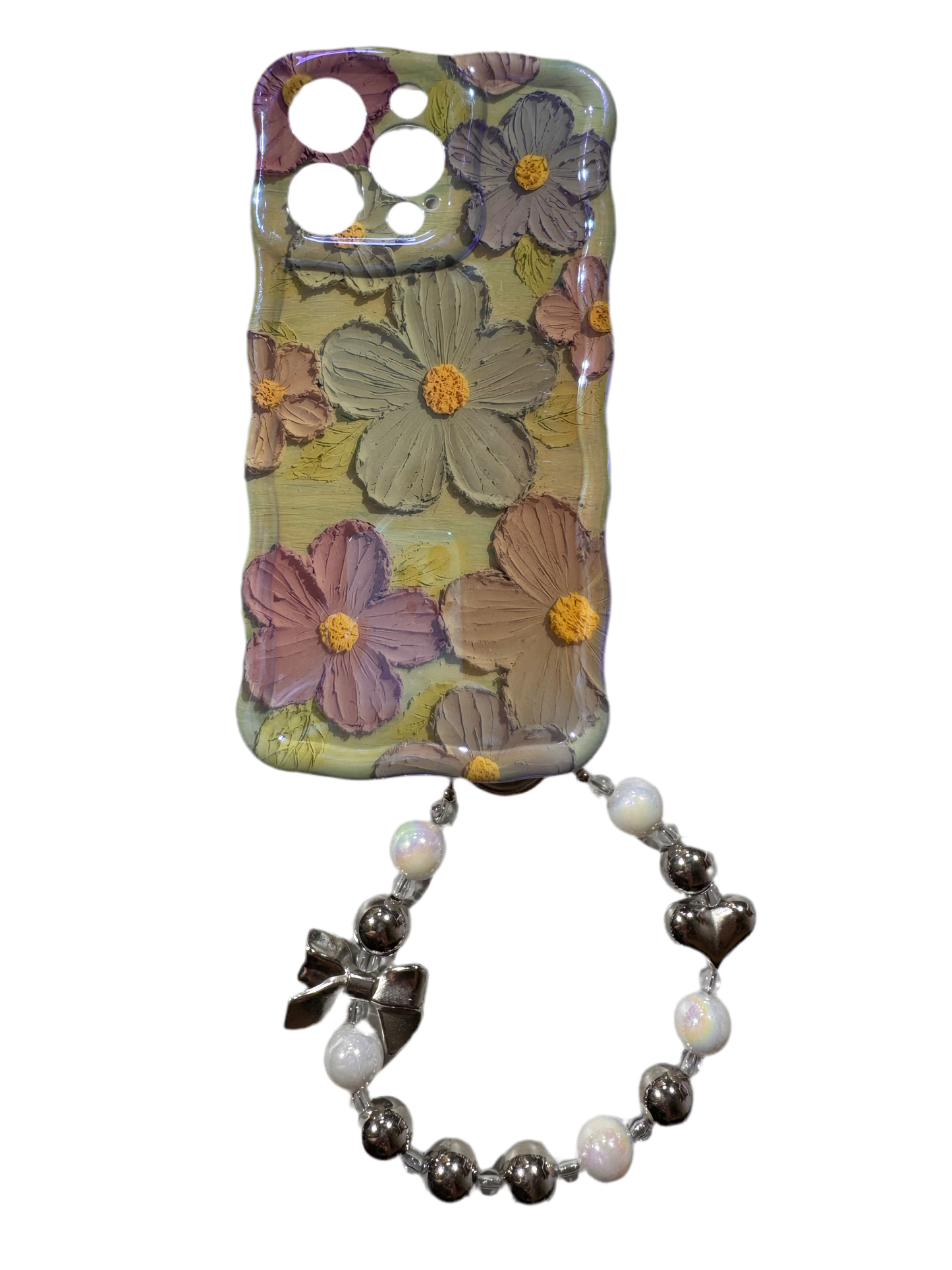 Carcasa Flores moradas con colgante