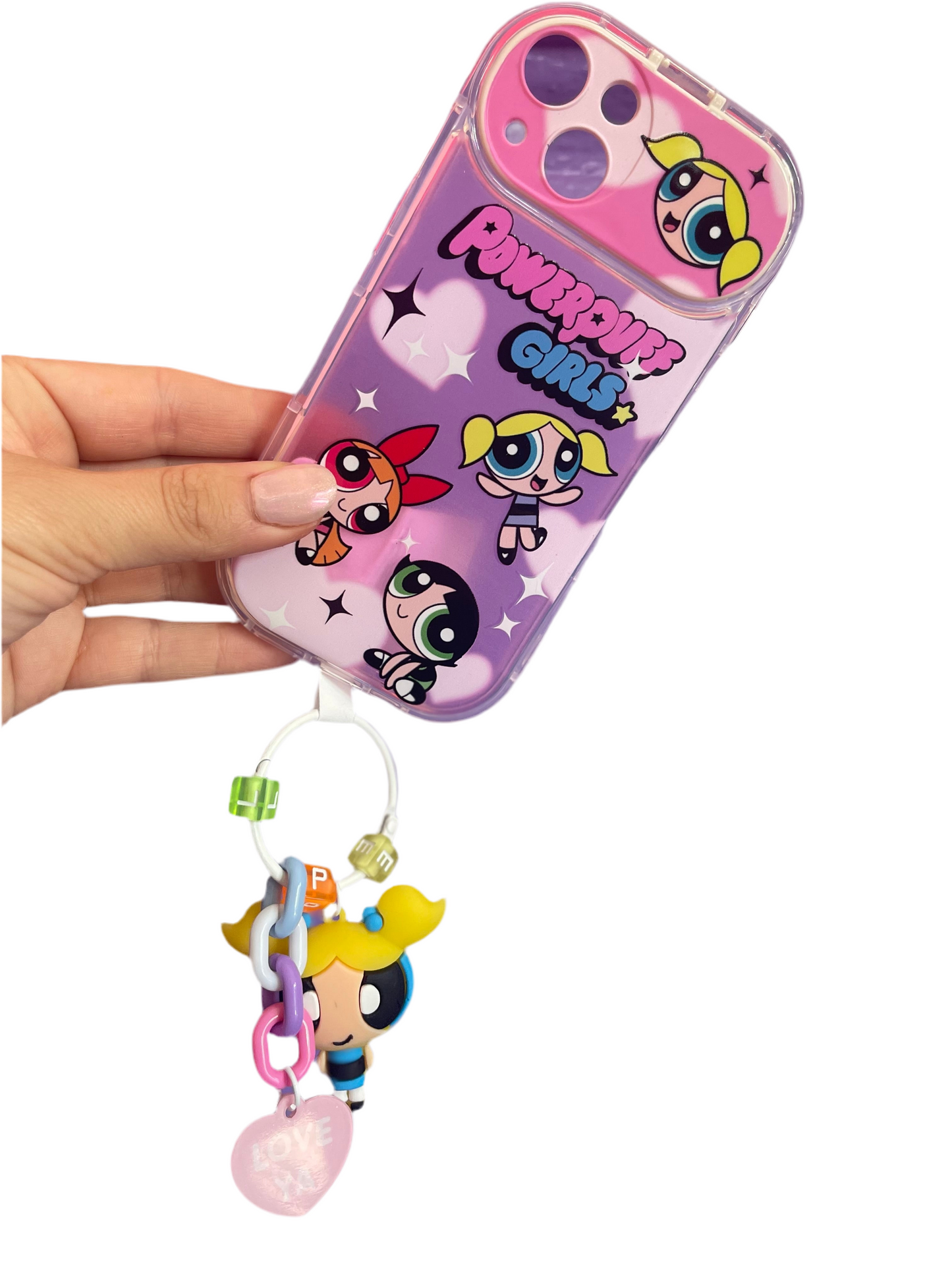 Carcasa Chicas super poderosas con colgante y espejo