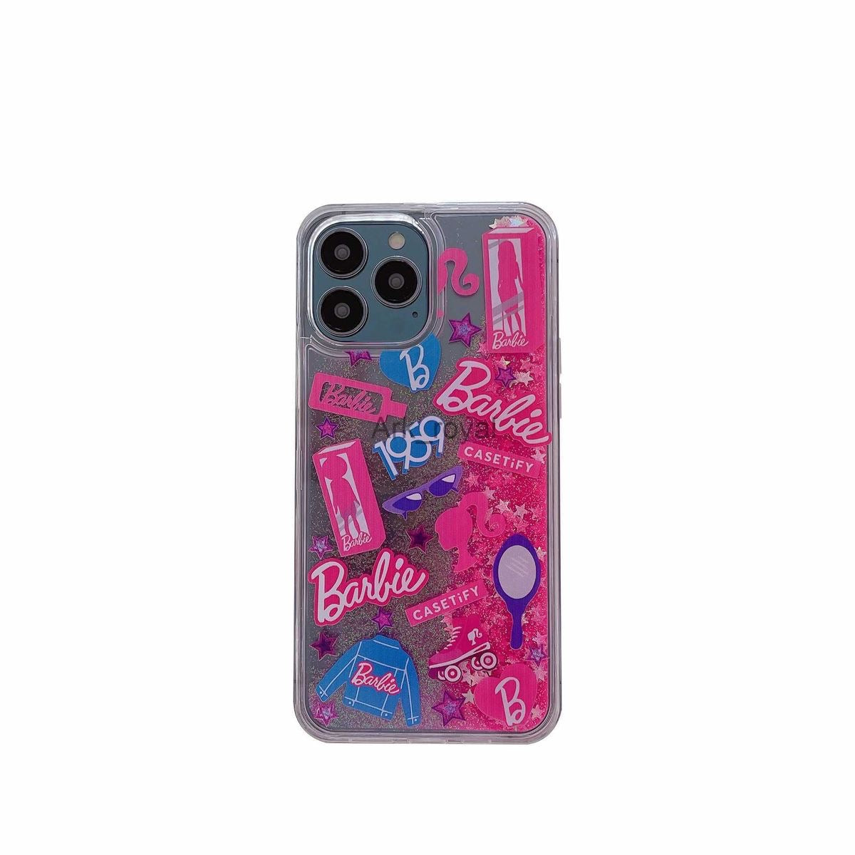 Carcasa glitter liquid Barbie rosada
