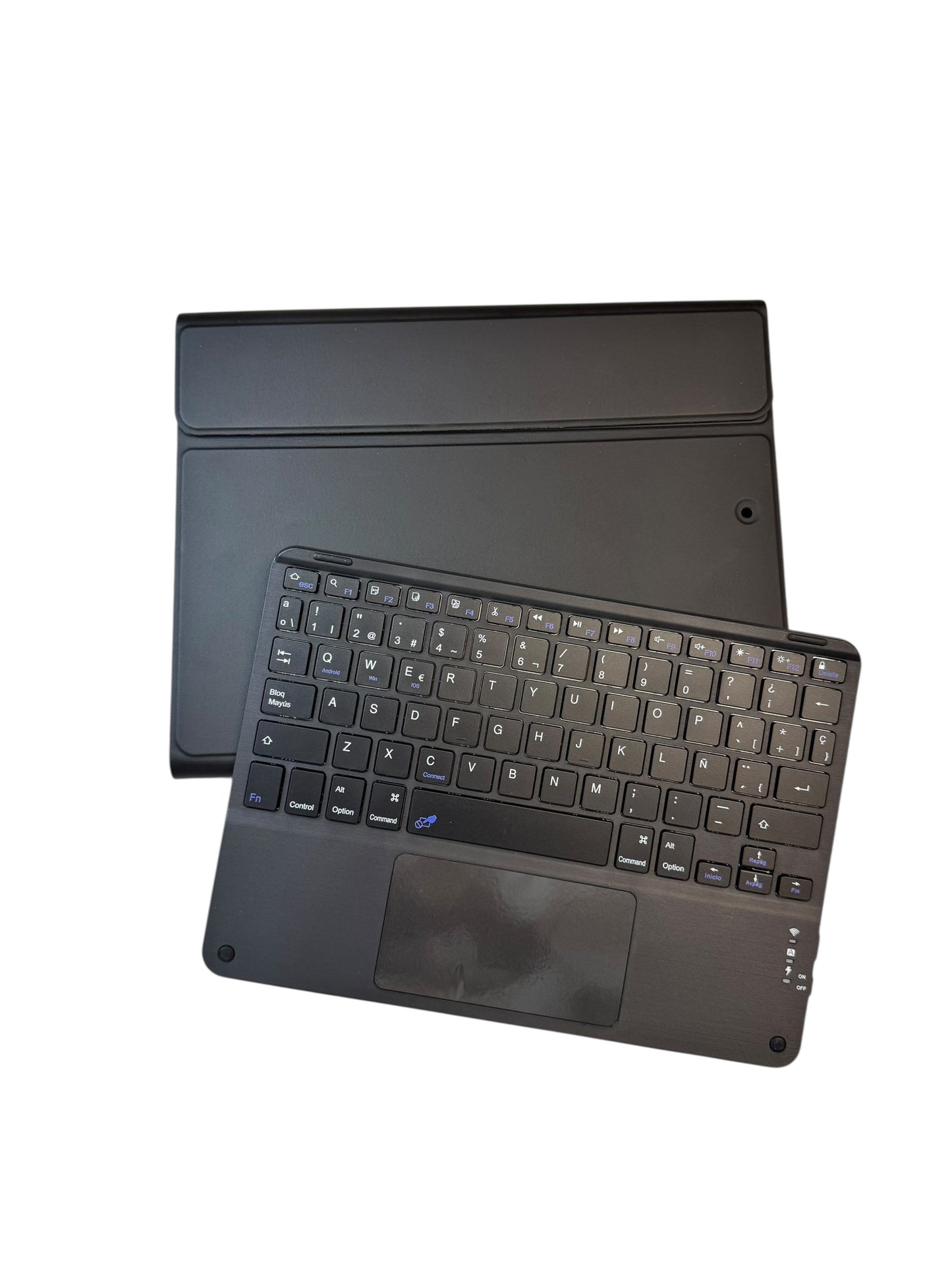 Carcasa + teclado + mousepad para IPAD 10.2 negro