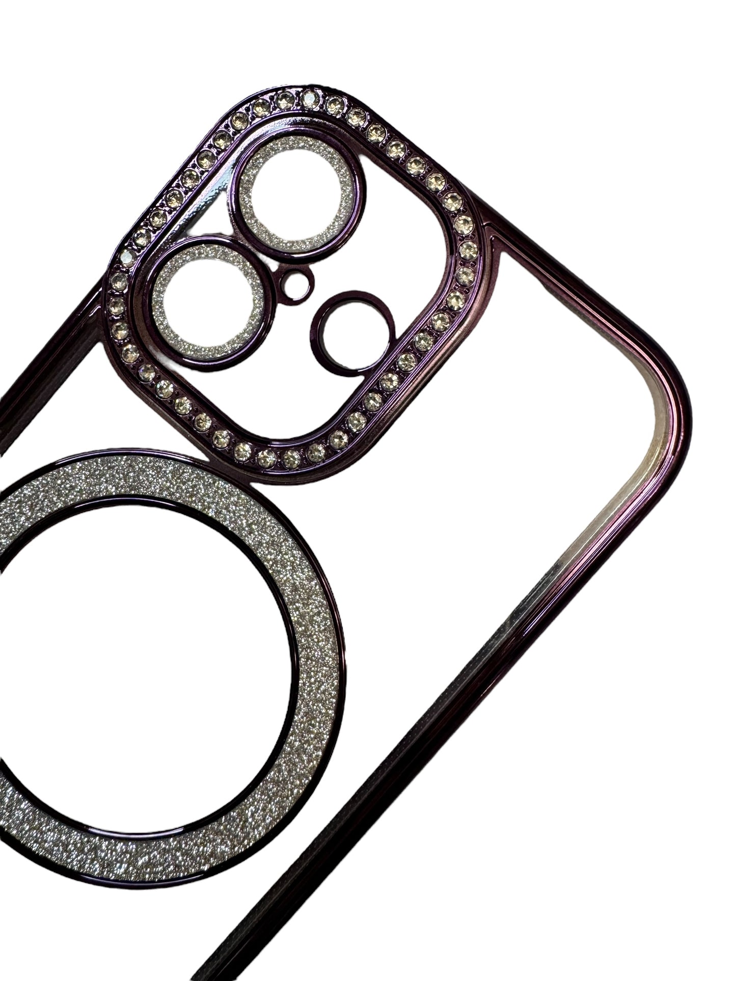 Carcasa iPhone 17 brillos + Magsafe morado oscuro