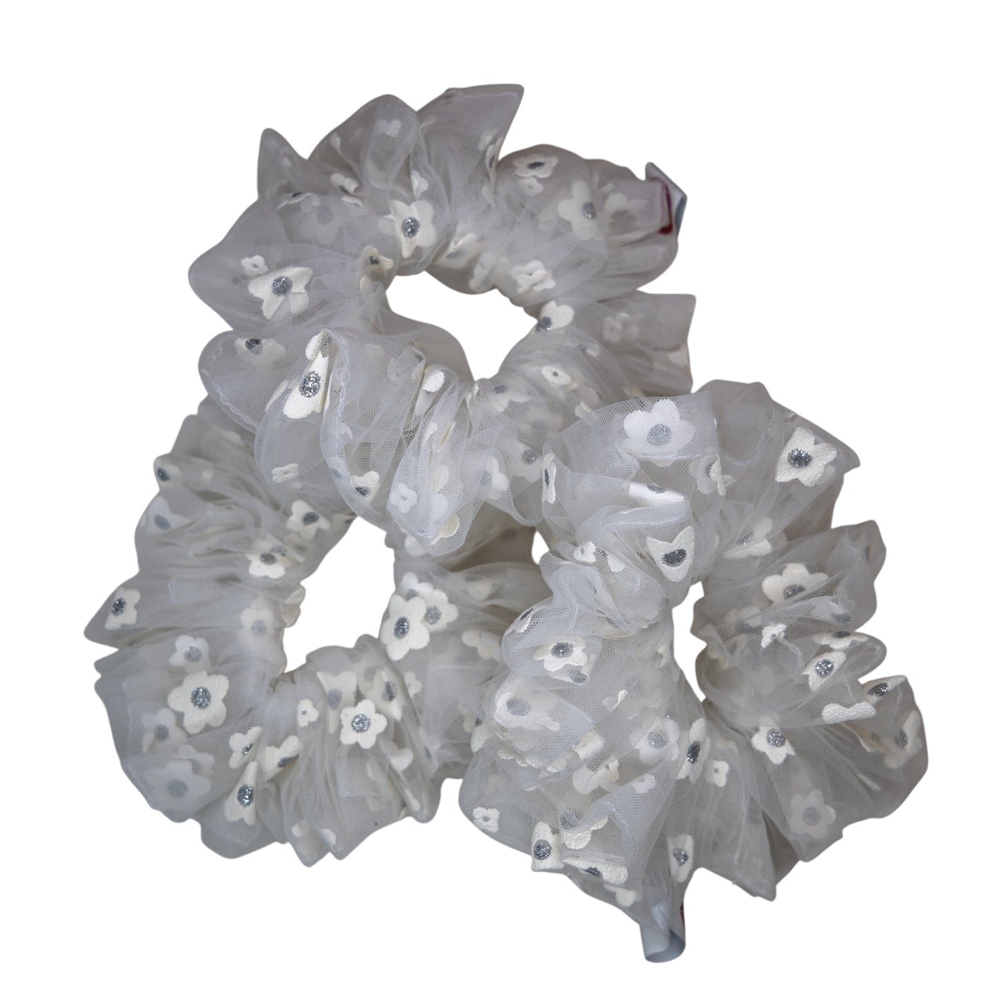 Scrunchie flores blanco