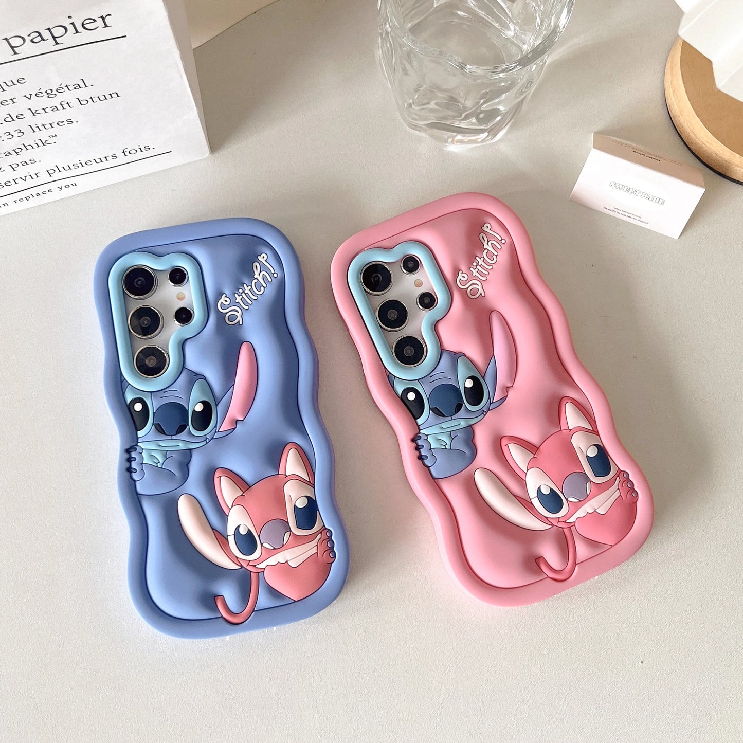 Carcasa Stitch Y Angel silicona para Samsung