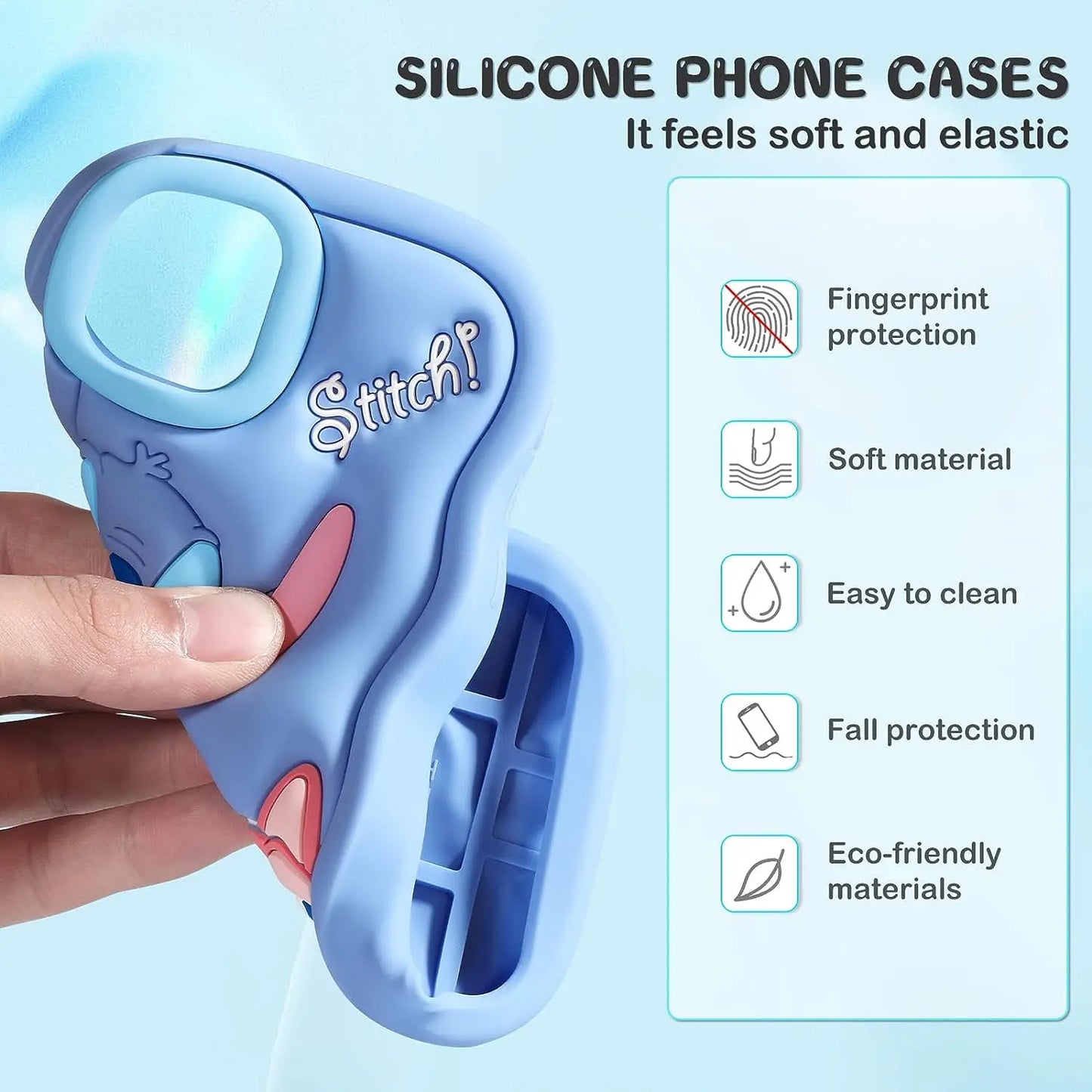 Carcasa Stitch Y Angel silicona para Samsung
