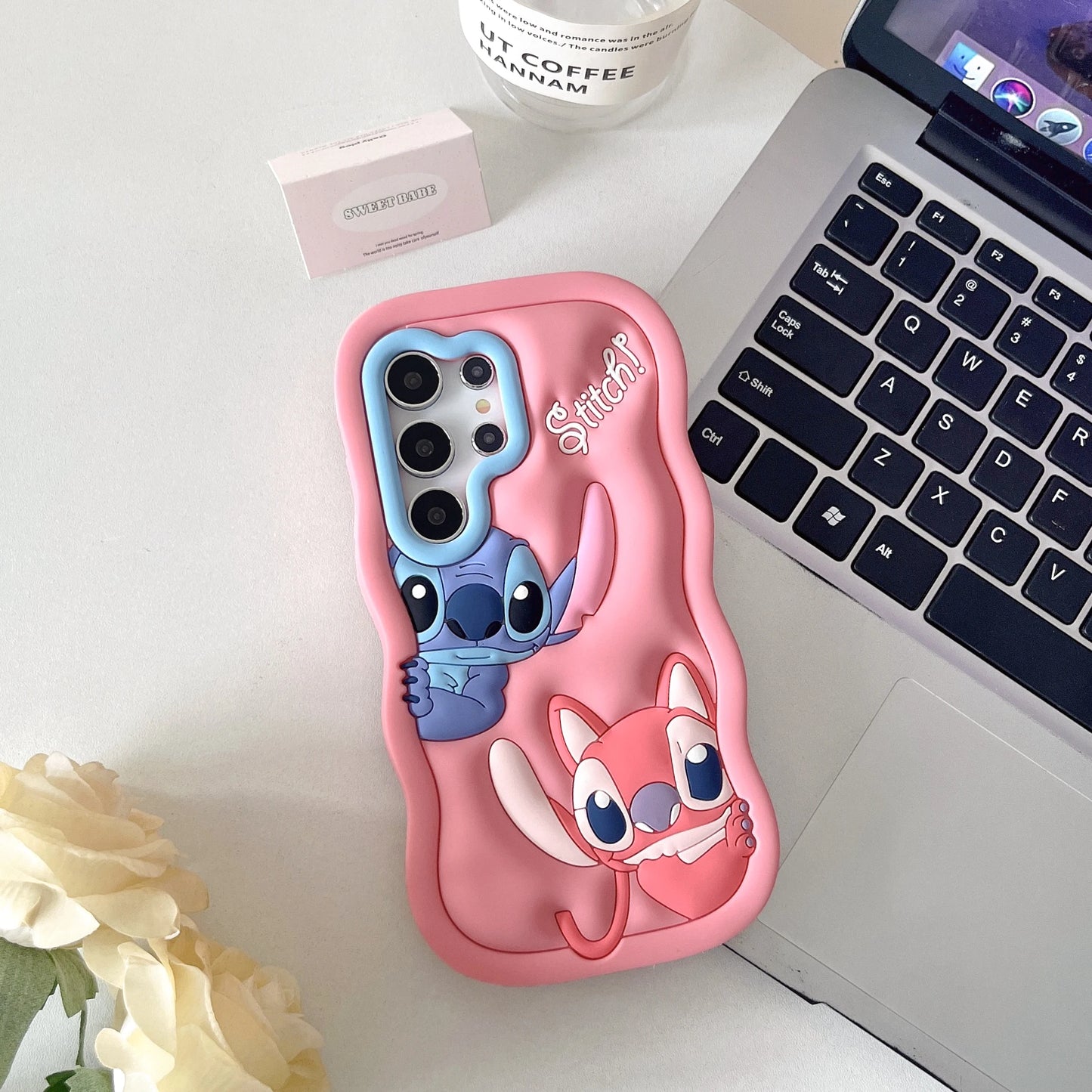 Carcasa Stitch Y Angel silicona para Samsung