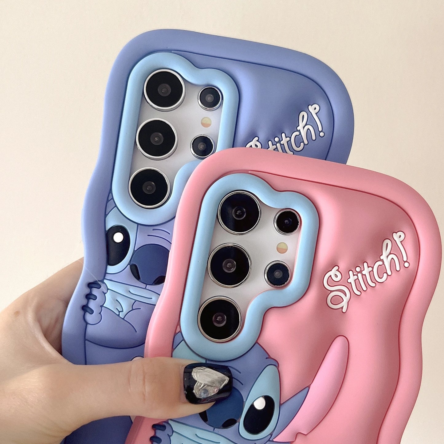 Carcasa Stitch Y Angel silicona para Samsung