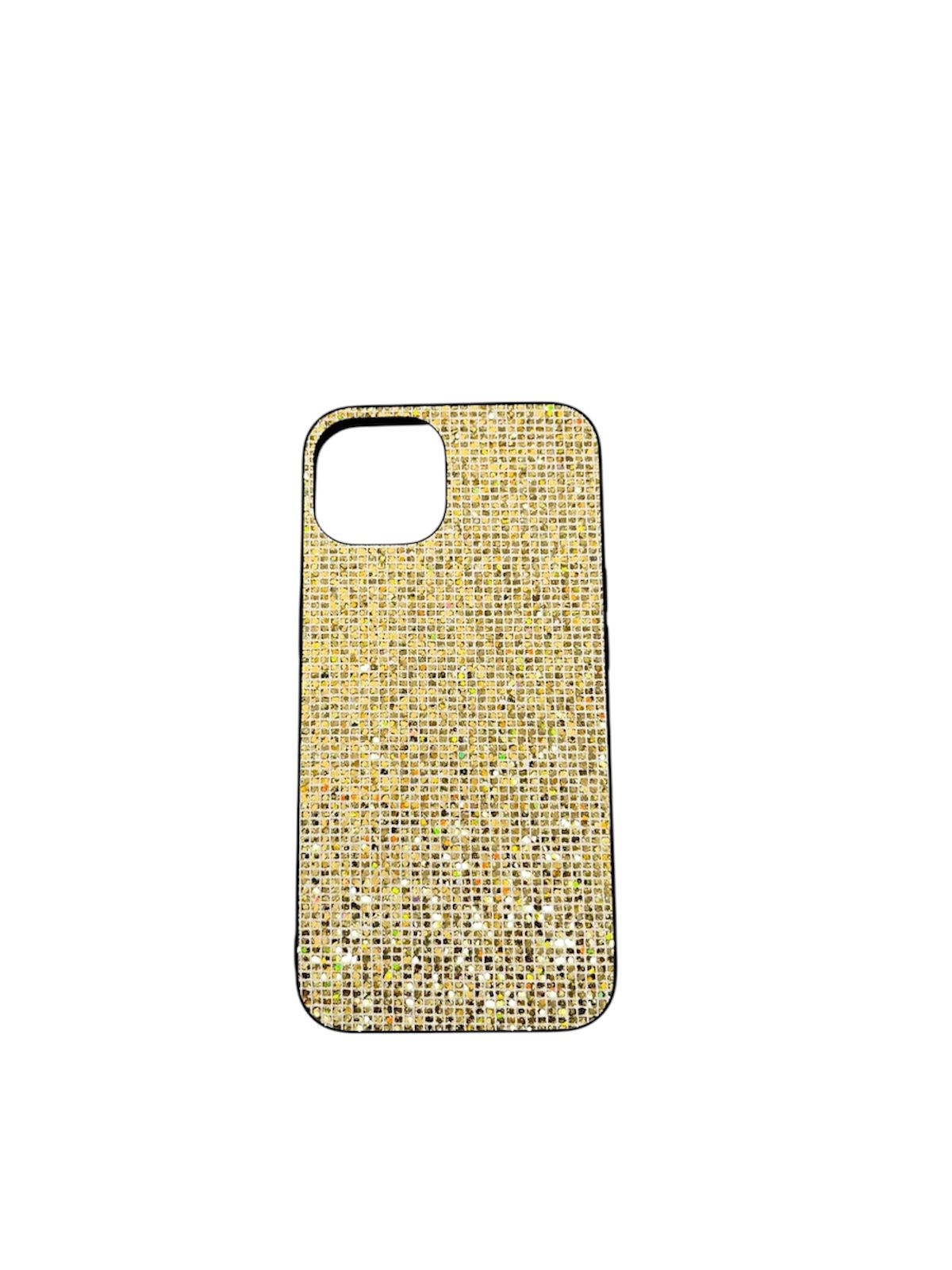 Carcasa Iphone 13/14 brillos dorados