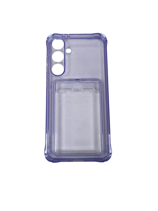Carcasa Samsung S24 Fe tarjetero azul claro.