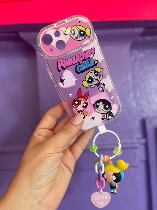 Carcasa Chicas super poderosas  con colgante y espejo
