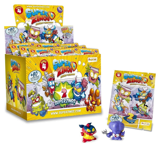 Superzings Serie 4 ,  Caja con 30 sobres dobles , 60 superzings en total !