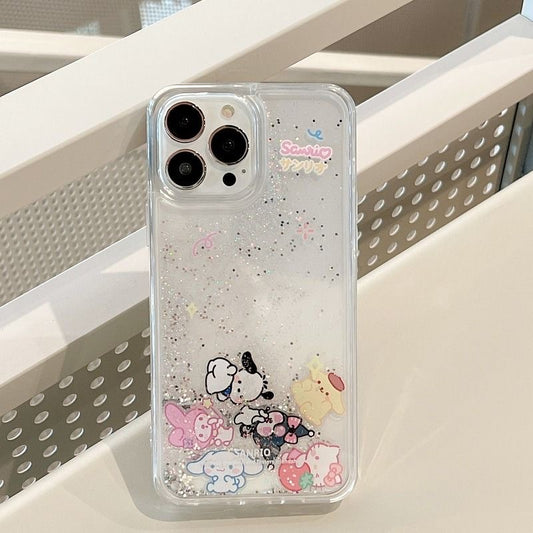 Carcasa glitter liquid Sanrio