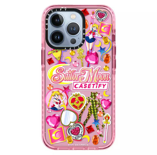 Carcasa tipo casetify Sailor moon rosada