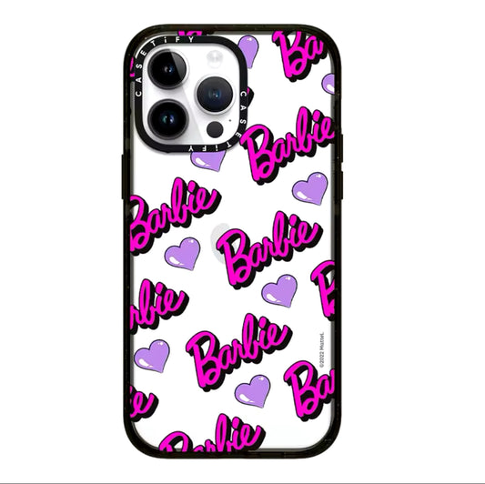 Carcasa tipo casetify Barbie bordes negros