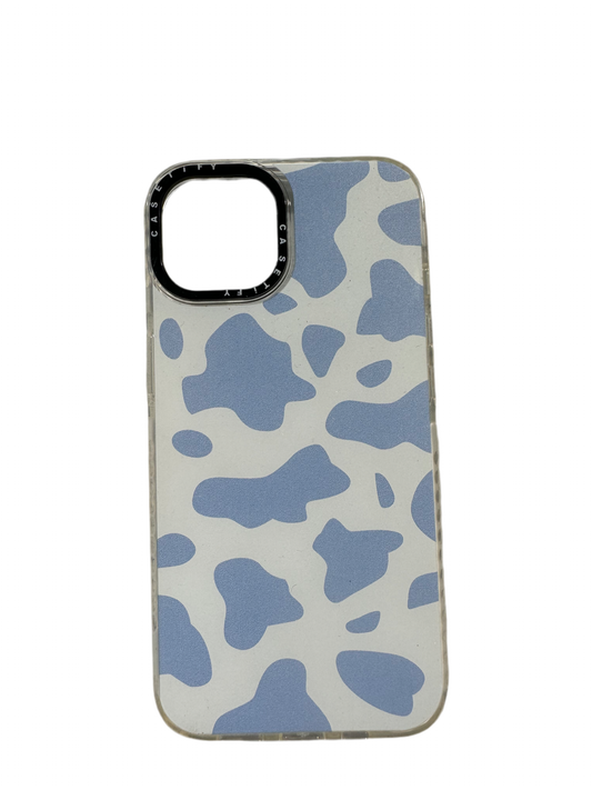 Carcasa tipo casetify vaca celeste