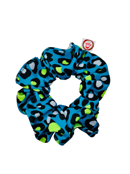Scrunchie print azul con verde