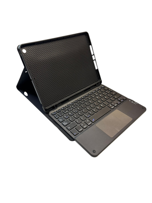 Carcasa + teclado + mousepad para IPAD 10.2 negro