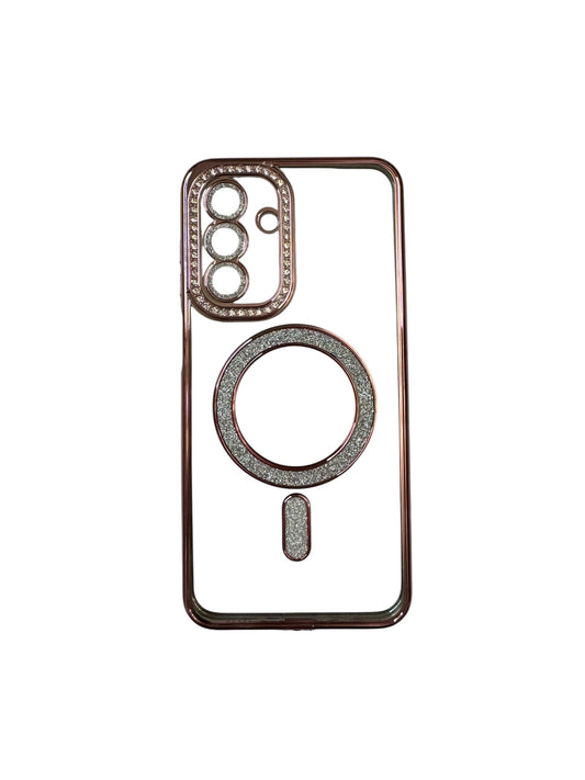 Carcasa Samsung A17 brillos + Magsafe rose gold