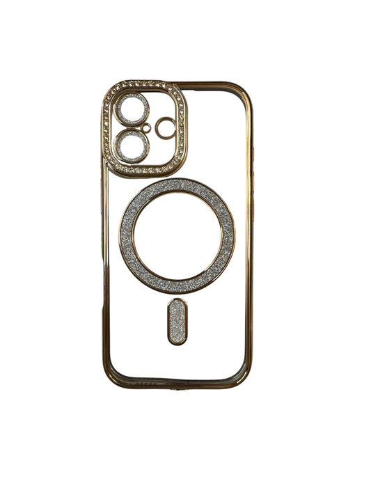 Carcasa iPhone 17 brillos + Magsafe color dorado