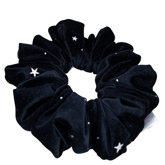 Scrunchie negro con estrellas