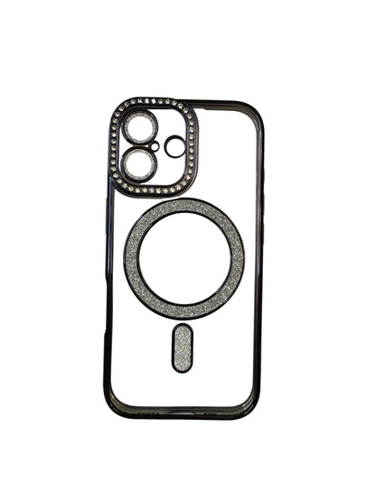 Carcasa iPhone 17 brillos + Magsafe morado oscuro