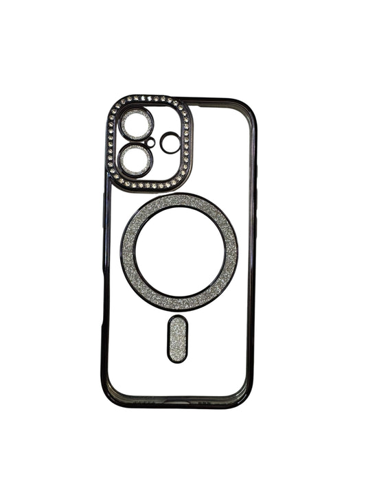 Carcasa iPhone 17 brillos + Magsafe morado oscuro