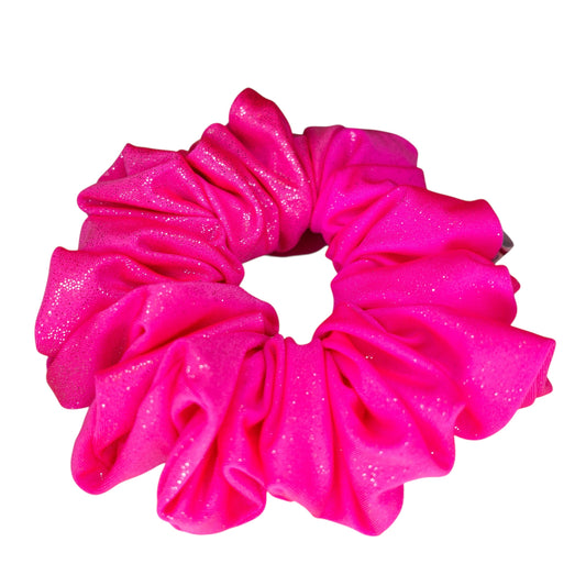 Scrunchie fucsia con brillos