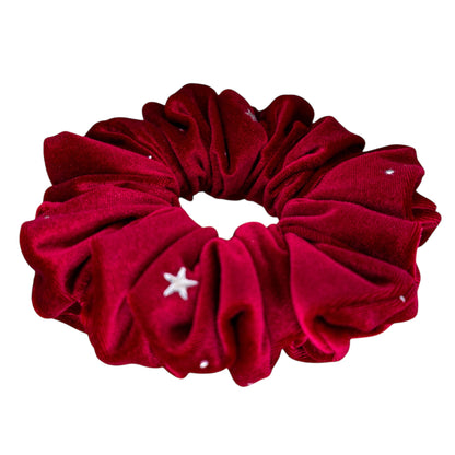 Scrunchie rojo con estrellas