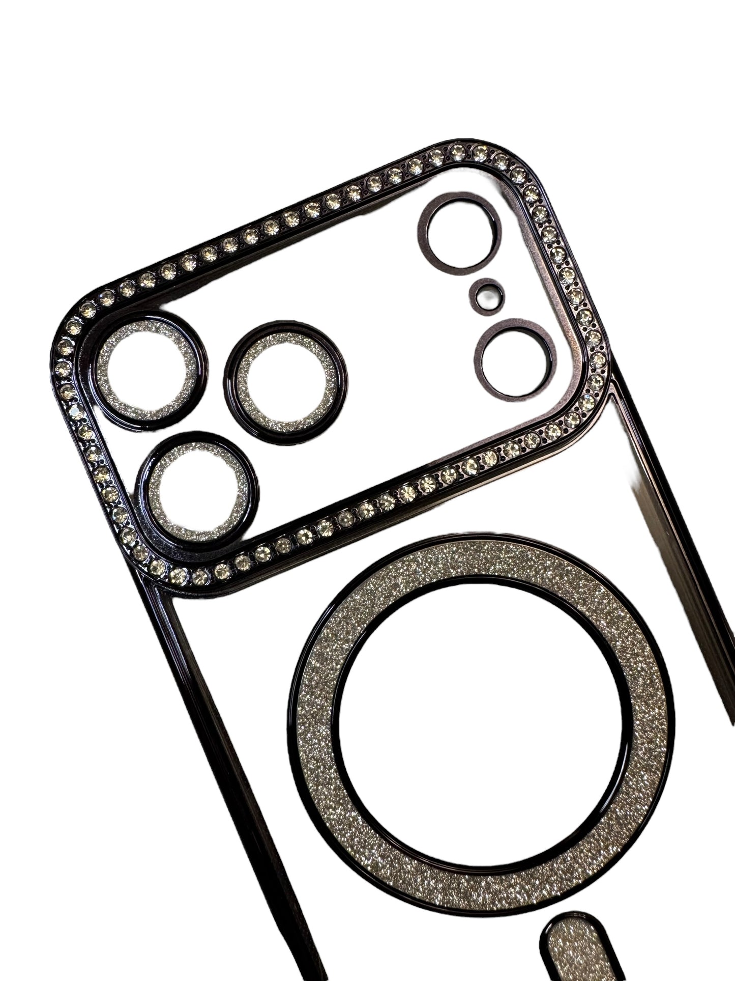 Carcasa 17 Pro Max brillos + Magsafe negro