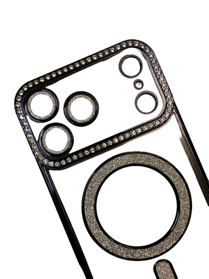 Carcasa 17 Pro Max brillos + Magsafe negro