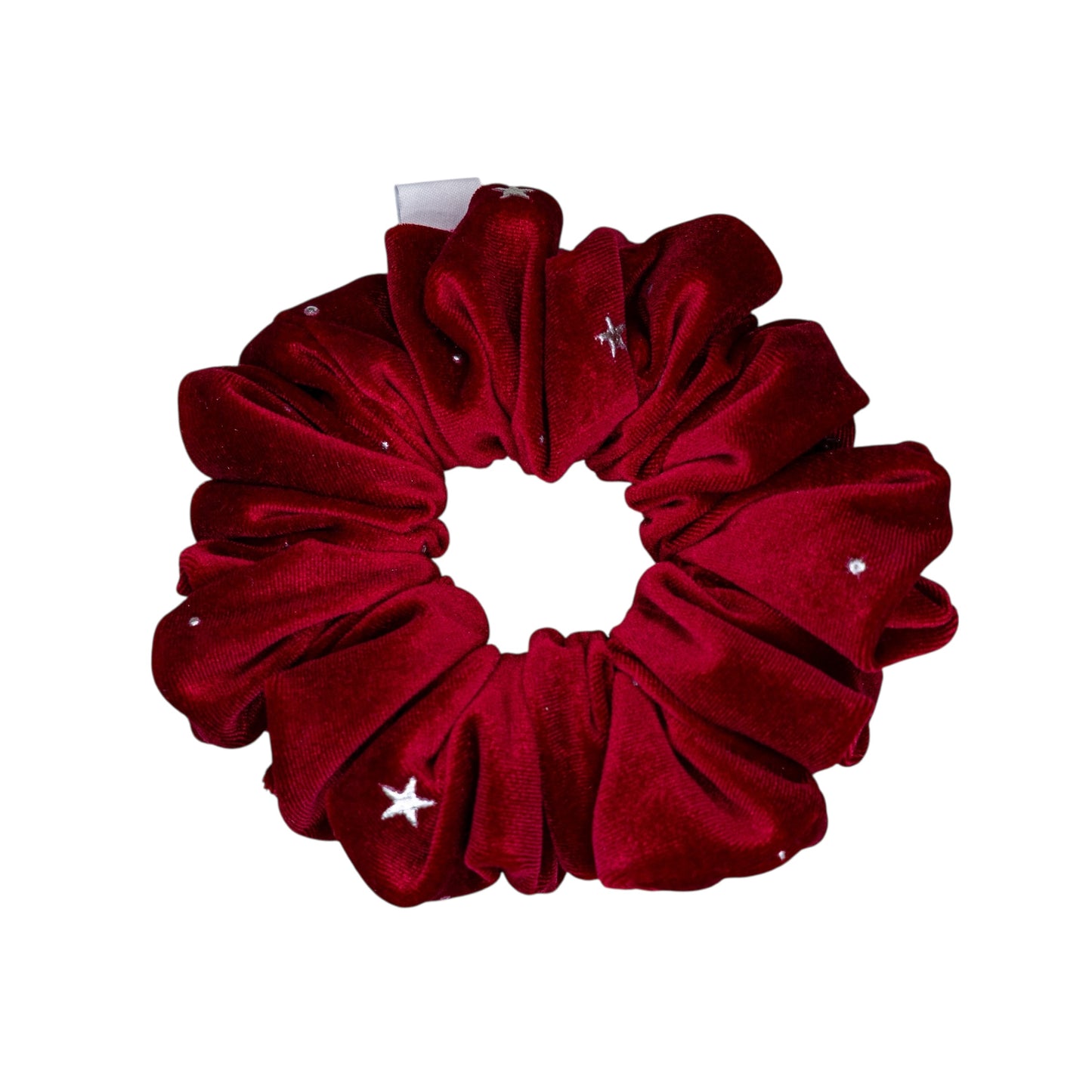 Scrunchie rojo con estrellas