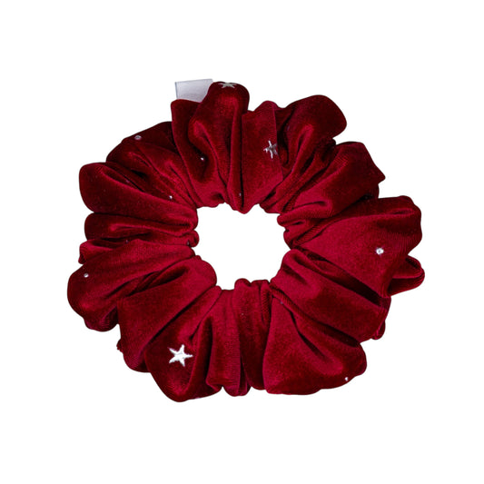 Scrunchie rojo con estrellas