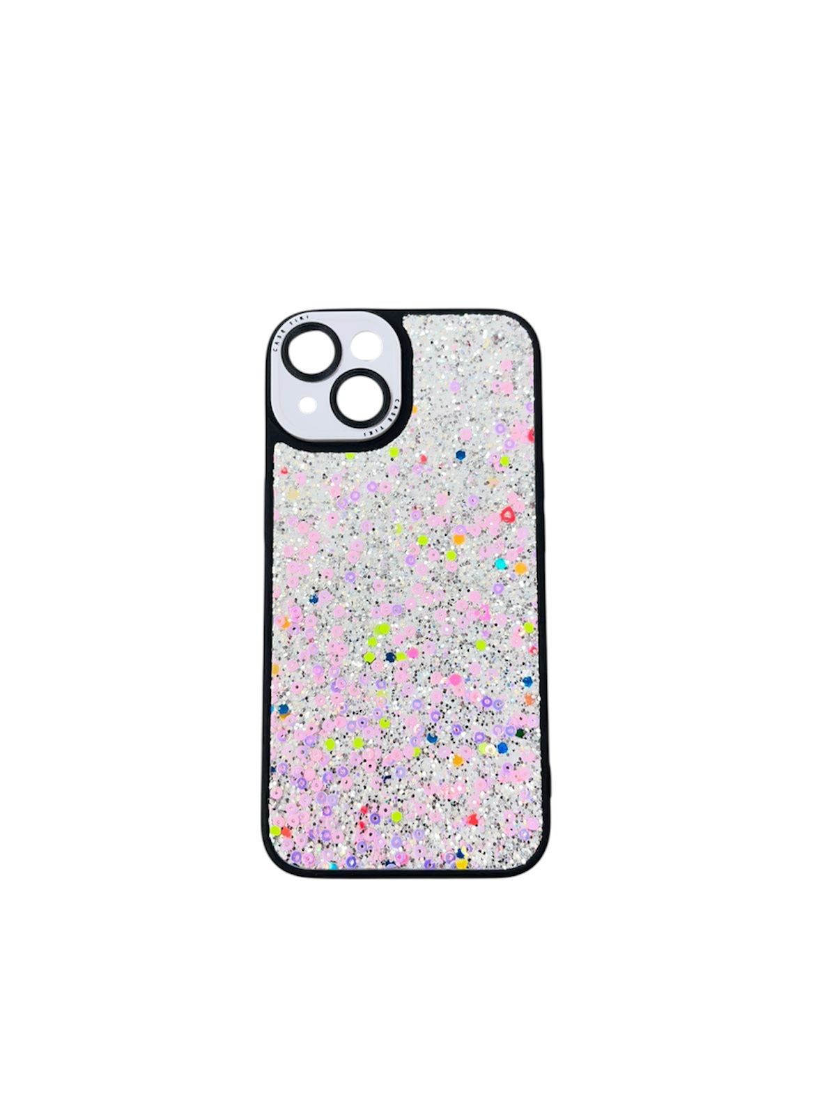 Carcasa Iphone 13/14 blanca con brillos