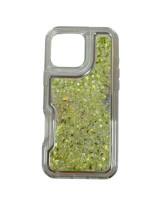Carcasa Iphone 16 pro max glitter verde