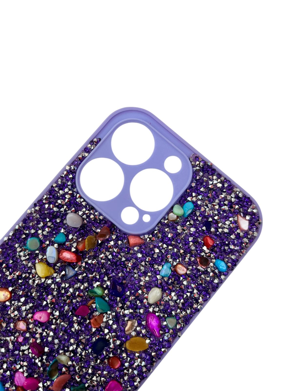 Carcasa Iphone 16 pro max brillos morada